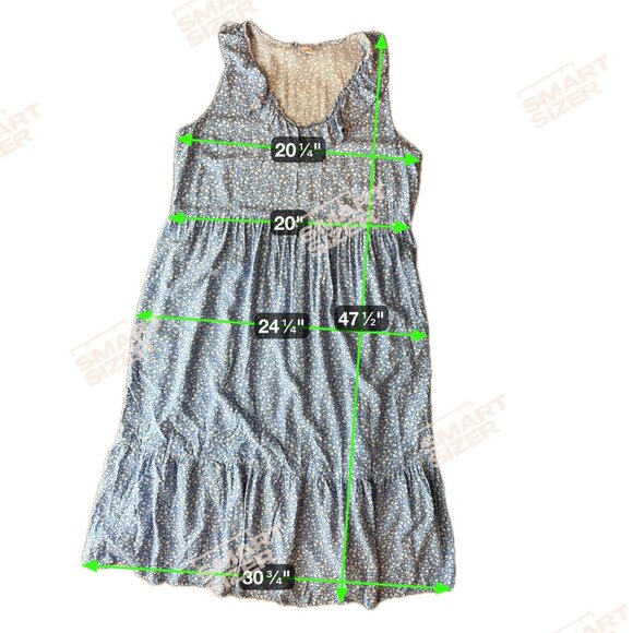 Old Navy Blue Floral Tiered Sleeveless Maxi Dress Womens Size L Cottagecore Flow - Picture 2 of 6